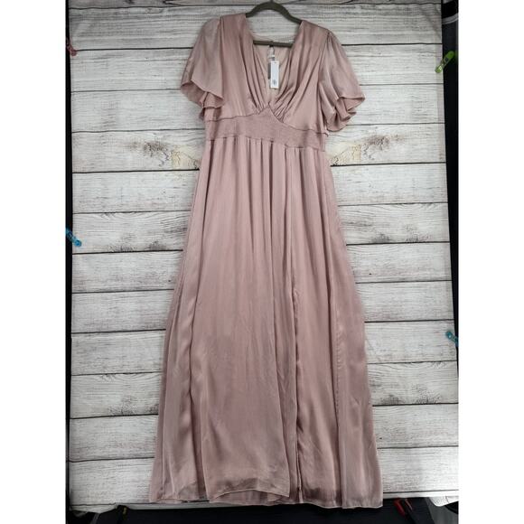 Baltic Born Dress Womens 3XL Pink Prague Maxi Flutter Sleeve Formal Gown Pockets - Picture 1 of 15